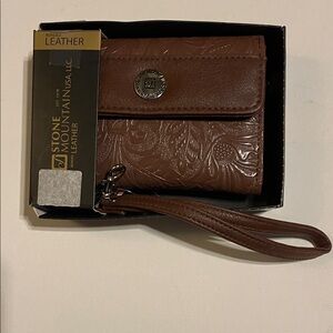 Stone Mountain Brown Embossed Leather Wallet